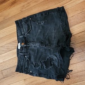 H&M distressed faded black jean shorts size 4